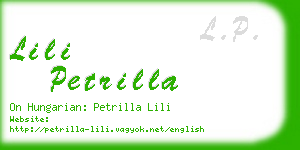 lili petrilla business card